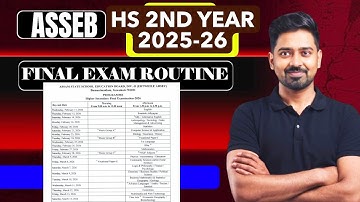 ASSEB Class 12 HS 2nd Year Final Exam Routine 2025–26  ASSEB Board Exam Routine Update