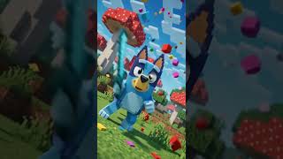 🟦 Blocky Blue Pup Adventure! ⚔️ Minecraft-Style Pixel Explosion 🌈🧱 #shorts #cartoon