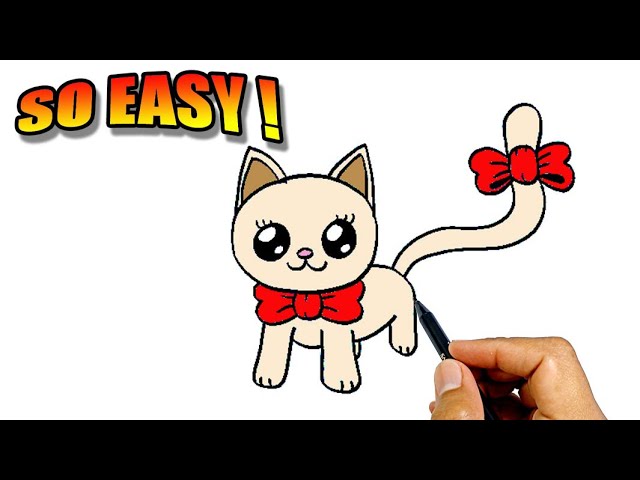 How to draw a beautiful cat step by step easy version | Easy Drawings ...