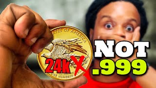 Gold American Eagle coin not 24k or 999 fine gold/ What is Fine Gold?