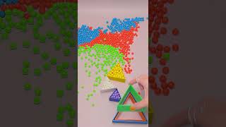 Zen Art 🔼🔮 Oddly Satisfying Colorful Triangle Beads Falling | Your Brain will Like this #marblerunbb