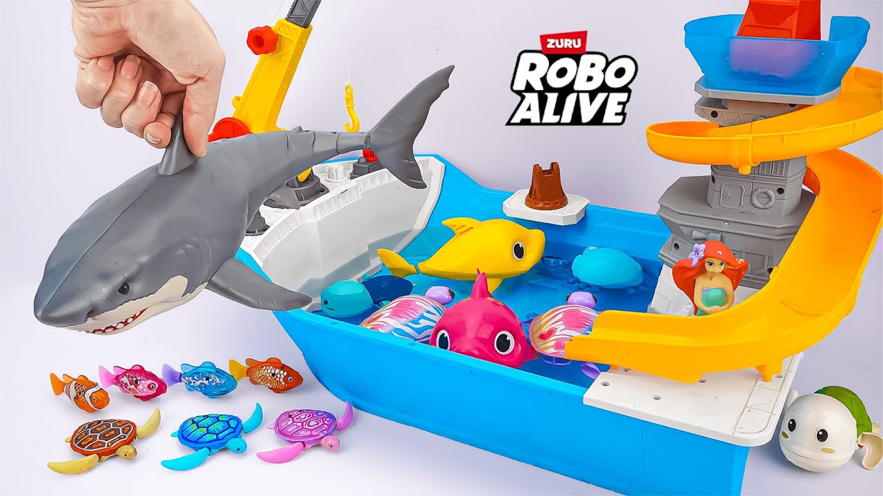 Satisfying With Unboxing Zuru Robo Water Park Aquarium With White Shark Set 🐊 Review Toy ASMR