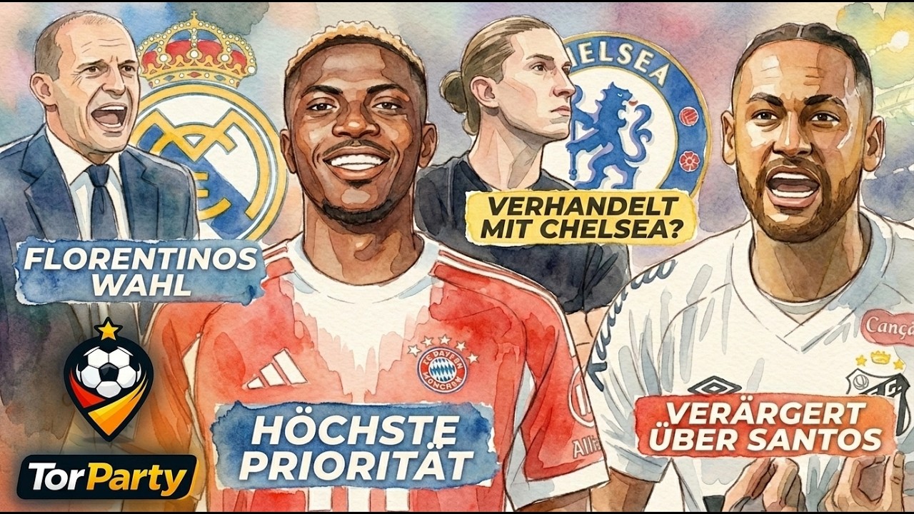 REAL VISIERT ALLEGRI AN | BAYERN WILL OSIMHEN | NEYMAR SAUER AUF SANTOS | F. LUIS ZU CHELSEA?