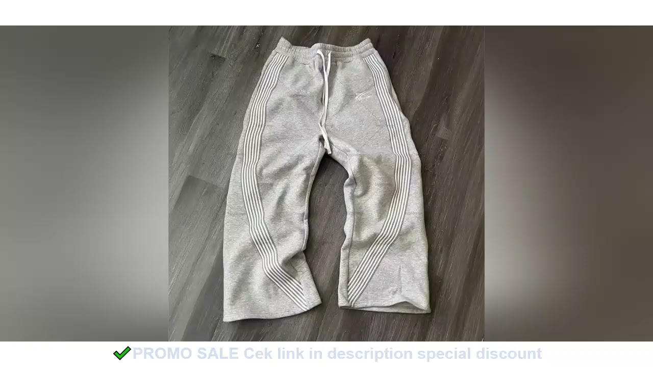 Casual Loose Straight Leg Pants Striped 2025 Summer Fashion Trend Brand Street Hip-hop Jogging Men's