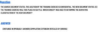 Which concept was used to determine the derivative classification of the new document?