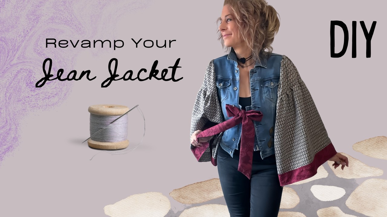 How To Upcycle Your Denim Jacket With Fluttery Sleeves + Easy Size Adjustment DIY