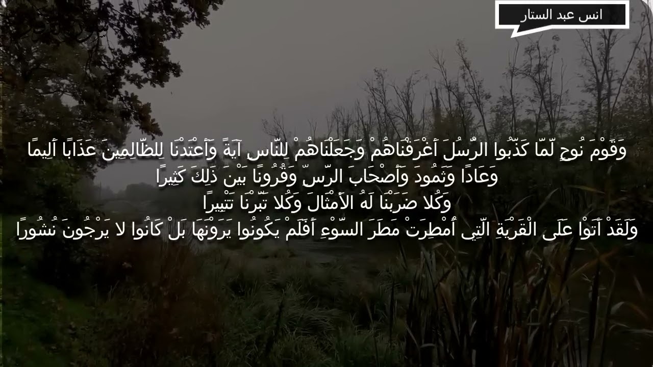 سورة #الفرقان _ القارئ #انس عبد الستار صوت هادئ وجميل