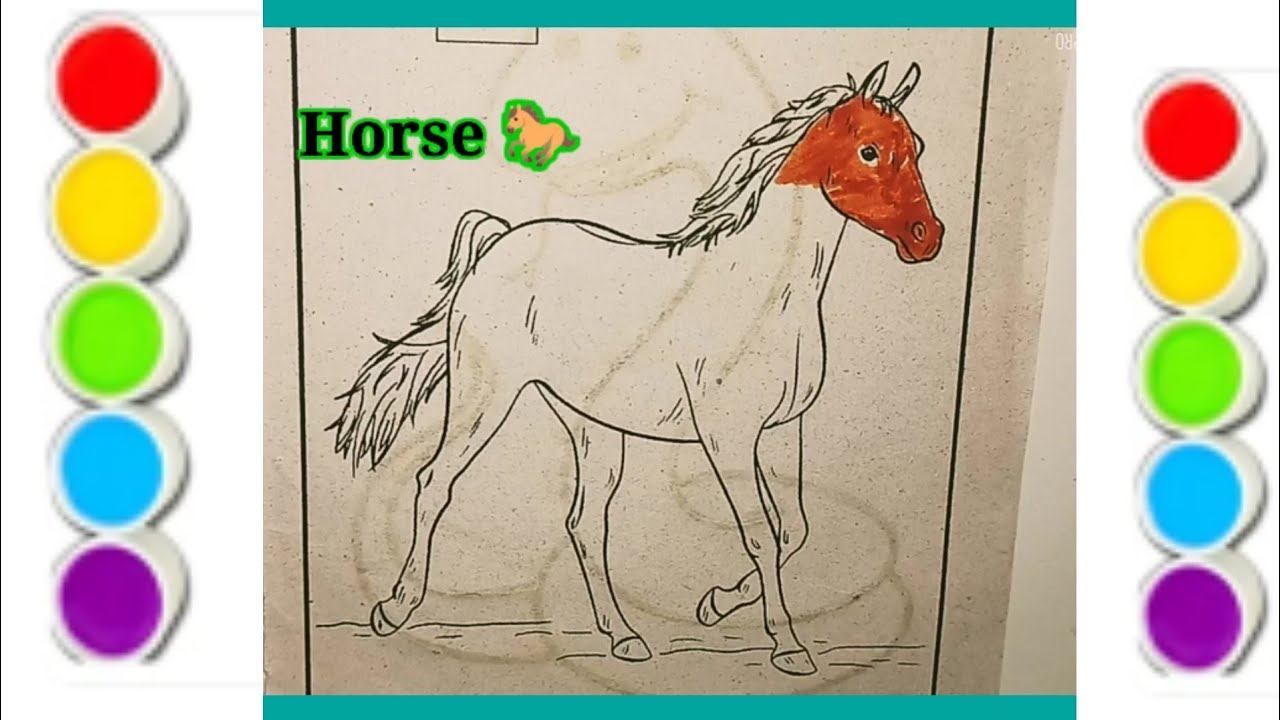 How to color Horse 🐎 For kids | Drawing and coloring for kids - YouTube