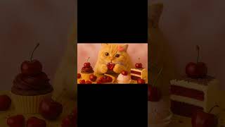 Kitty Eating Cherries