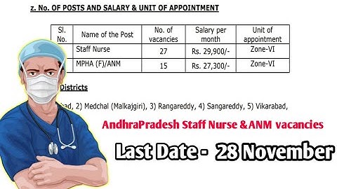 NHM Andhra Pradesh Staff nurse & ANM recruitment 2022 || Andhra Pradesh Zone 6 Staff Nurse vacancy |