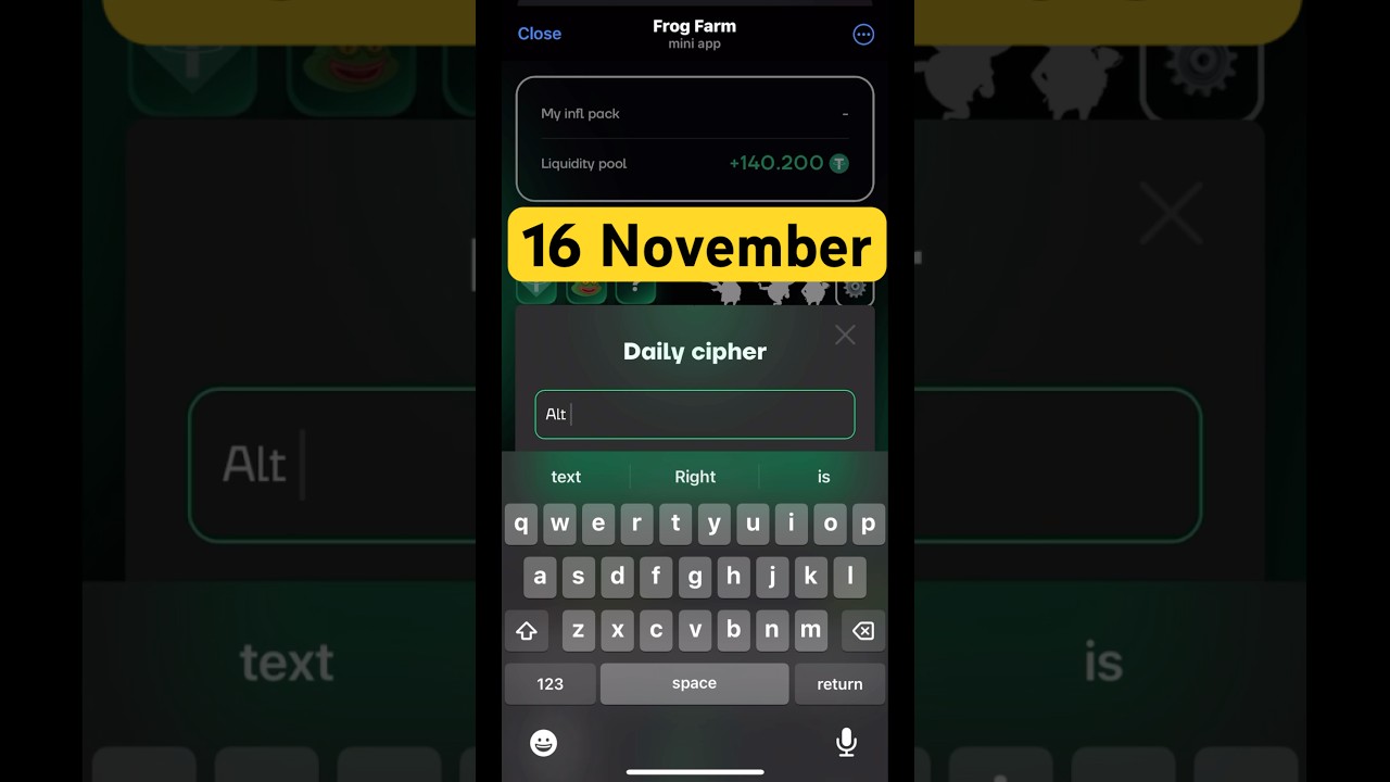 Frog Farm Daily Cipher Code 16 November |Frog Farm Daily Cipher |Frog Farm Today Cipher code |