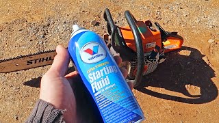 Starting Fluid on Old Chainsaw