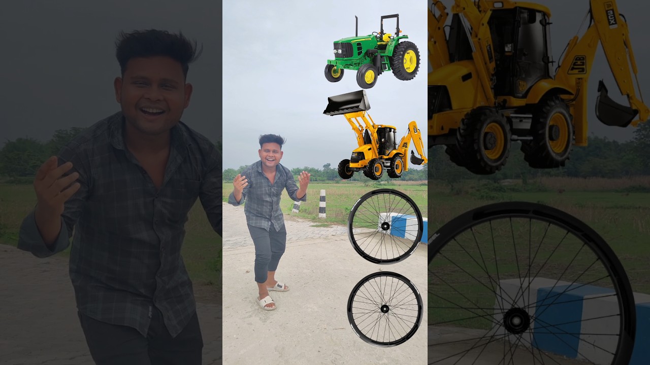 Cycle wheel To Tractor,, Jcb,, Roller, & Ambulance 🚑 - Trending Magical #shortsfeed #shorts 😄