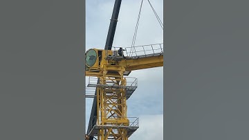 Tower crane 🏗️ installation part 4 #beautiful #excavator #viral #constructionequipment #machine