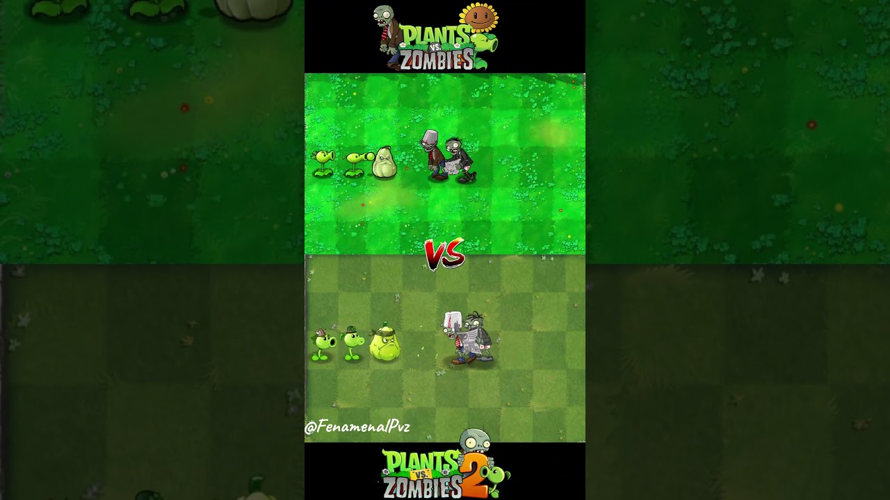 PVZ1 vs PVZ2 Team Plants vs Team Zombie   