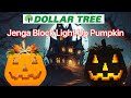 Dollar Tree 🌳 Jenga Block Light Up Pumpkin 🎃