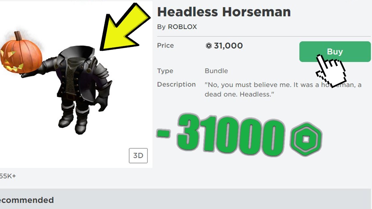 How much is the Headless Horseman bundle on Roblox? Pricing