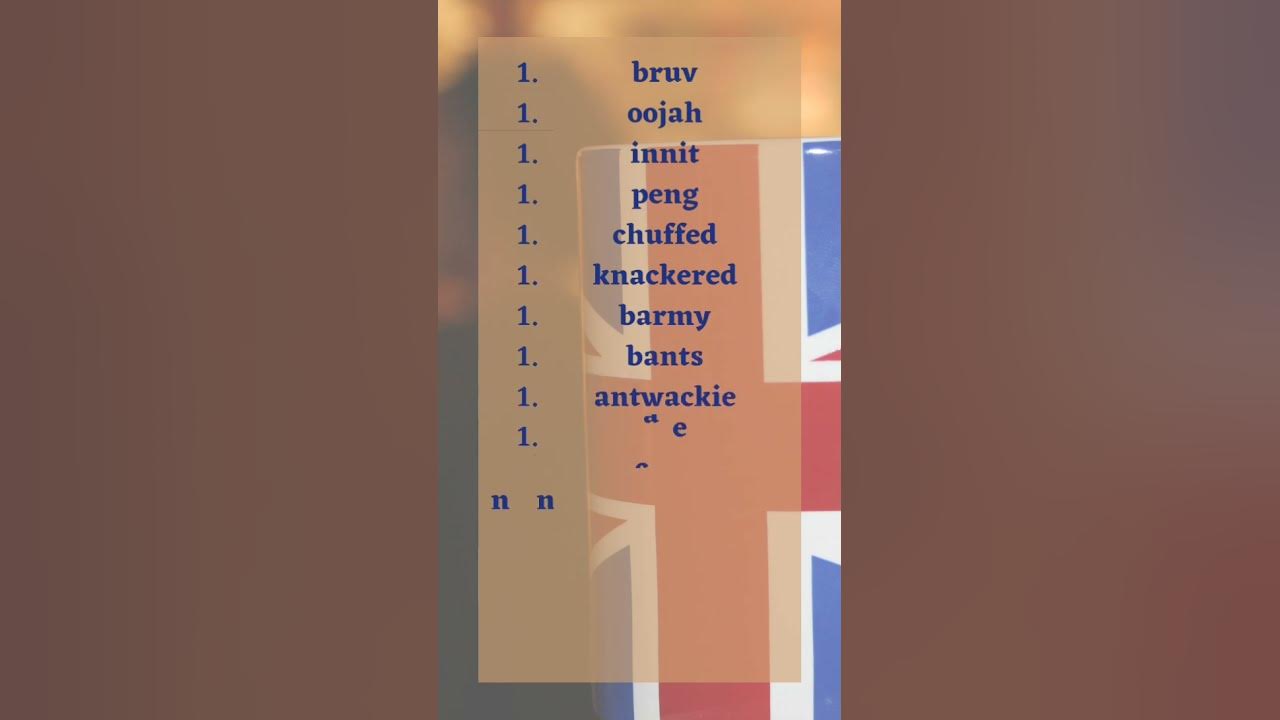 Learn 15 Fresh British Slang Terms, Innit? British slangs Fresh