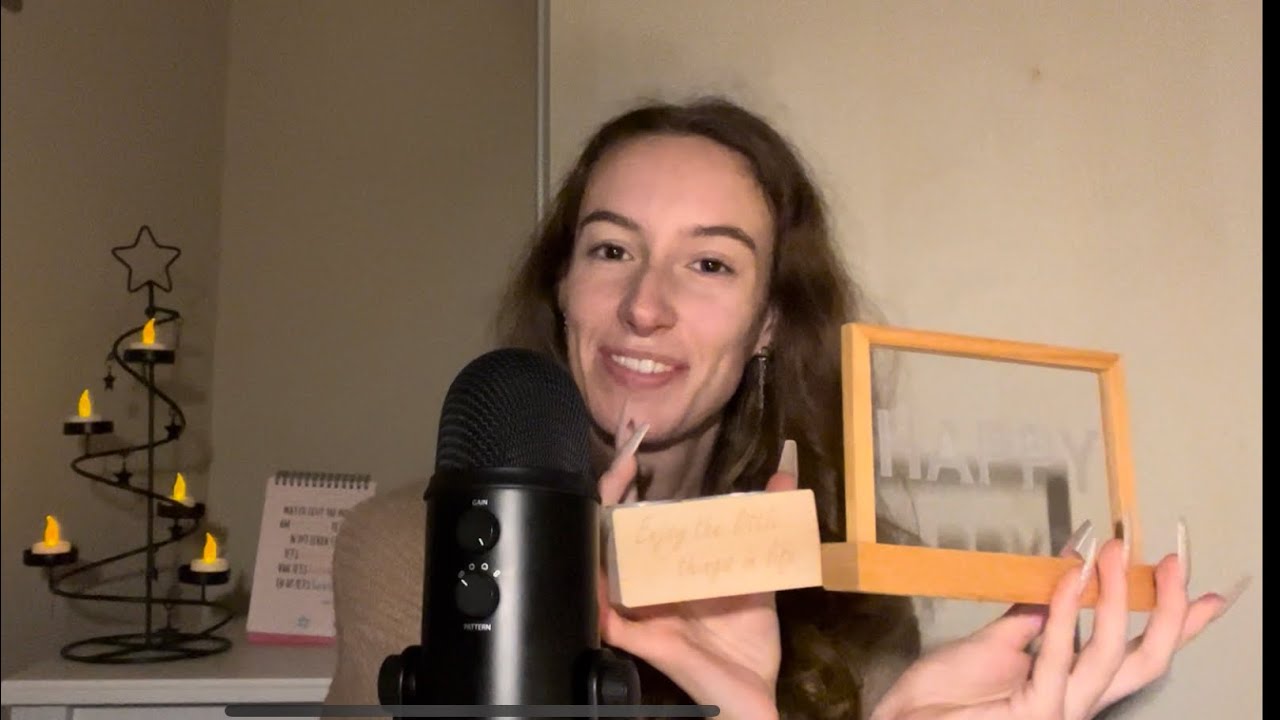 ASMR | Wooden Triggers | Fake Nails | Tapping/Scratching/Tracing ...