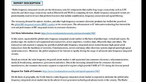 Radio Frequency Integrated Circuit RFIC Market Recent Industry Trends and Projected Industry Growth