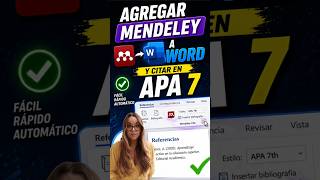Mendeley en Word: Cita en APA 7 en segundos