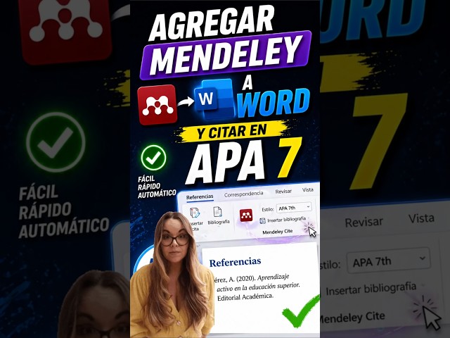 Mendeley en Word: Cita en APA 7 en segundos