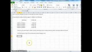 00106 - How To Use The WEEKDAY Function to Calculate the Weeks of Advent Using Microsoft Excel