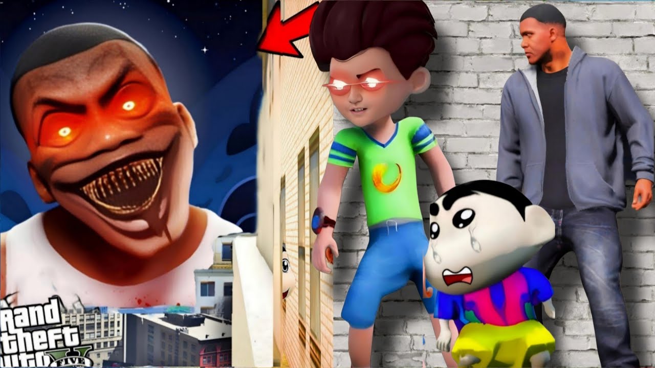 GTA5: Kicko Fight With powerfull zombies and nobita play Mega Ramp Challenge