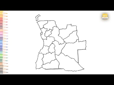 Angola map outline drawing | How to draw Angola map outline step by step | Outline drawings