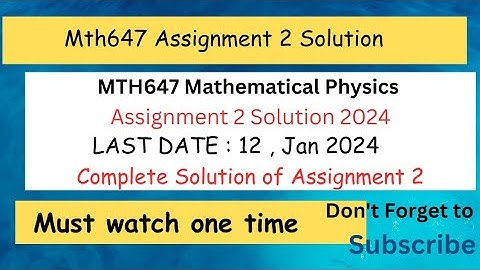 Mth647 assignment 2 Solution fall 2024 || mth647 Assignment 2  || @LearntoNote