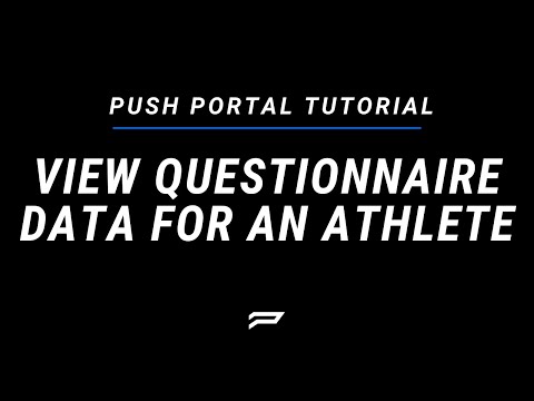 View Questionnaire Data for an Athlete in PUSH Portal