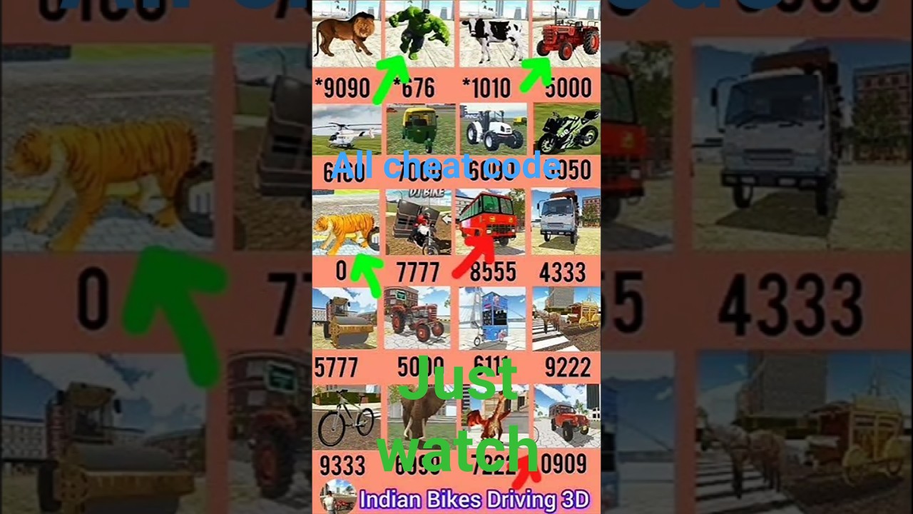 "Indian Bike Driving 3D এর সব চিট কোড একসাথে! 🚴💥 গেমের মজা 