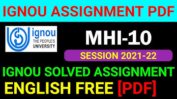 MHI-10 Solved Assignment 2021-22 in English, MHI 10 Solved Assignment 2022, MHI 10 Assignment