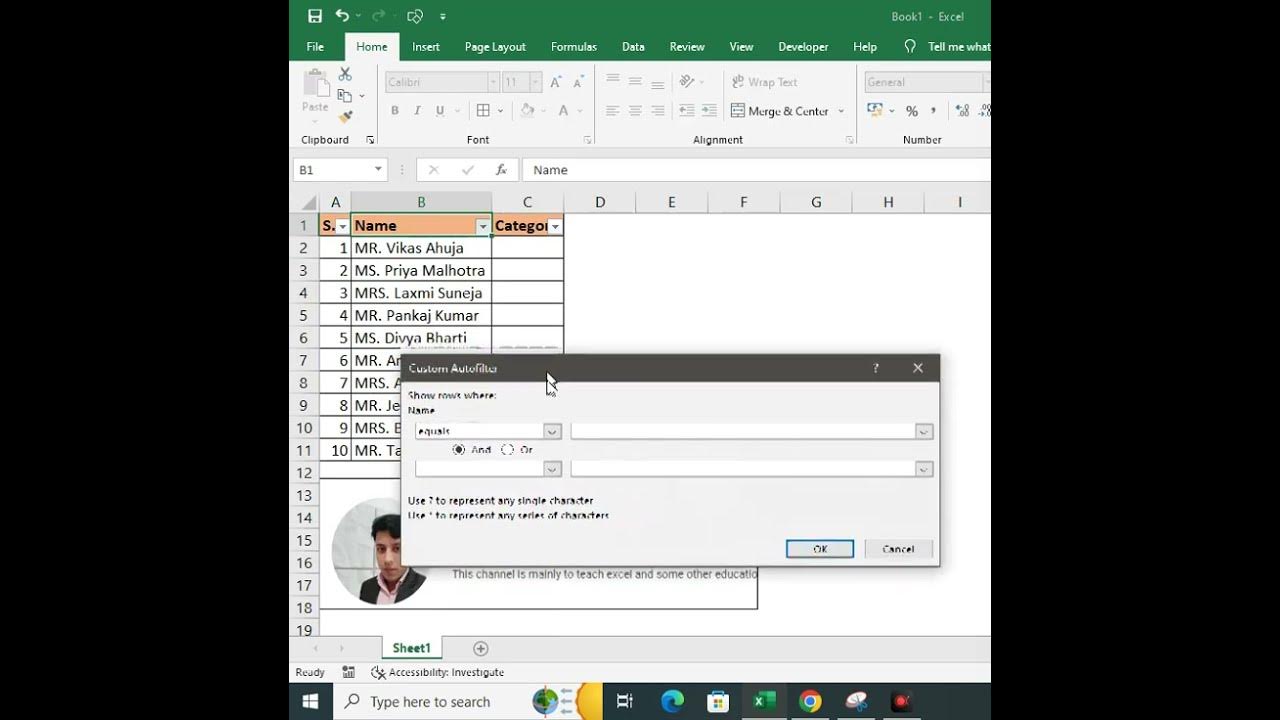 Custom filter in excel excel youtubeshorts shorts youtube