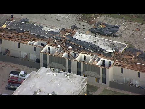 Raw Video: Chopper 11 Surveys Damage From Confirmed Tornado In Arlington, Texas