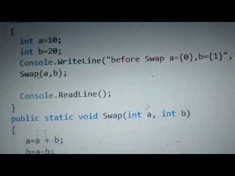 #swapping without third variables in c sharp..!!