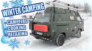 WINTER CAMPING VW T3 FIRST SNOW  CAMPERSONTOUR
