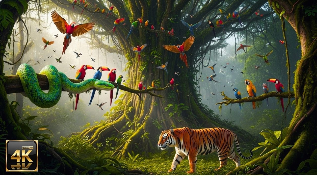 Relaxing Walk In The Amazon: Journey From Forest Floor To Canopy | Pure Nature Sounds (4K)