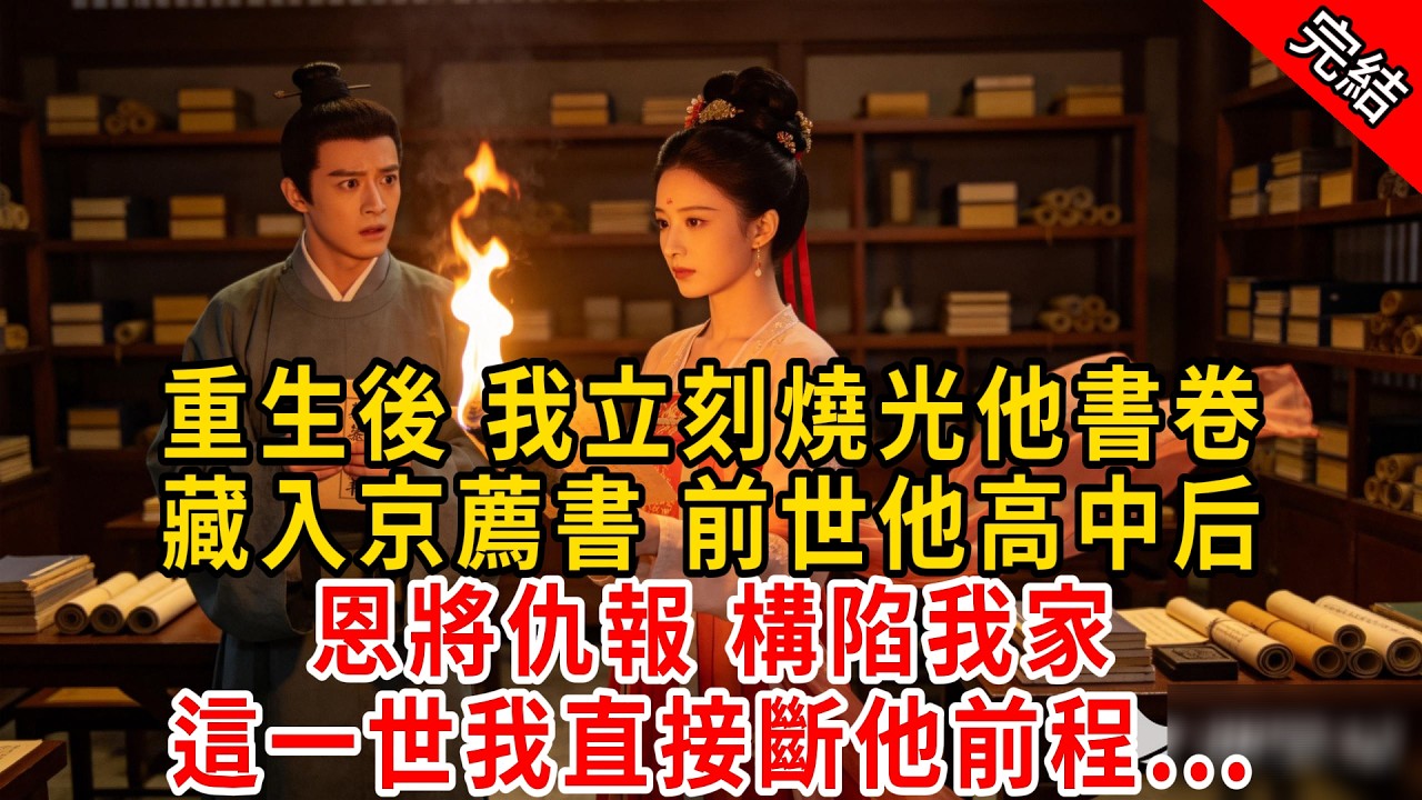 重生後 我立刻燒光他書卷，藏入京薦書 前世他高中后；恩將仇報 構陷我家，這一世我直接斷他前程...#原创 #古言 #小说 #重生 #爽文