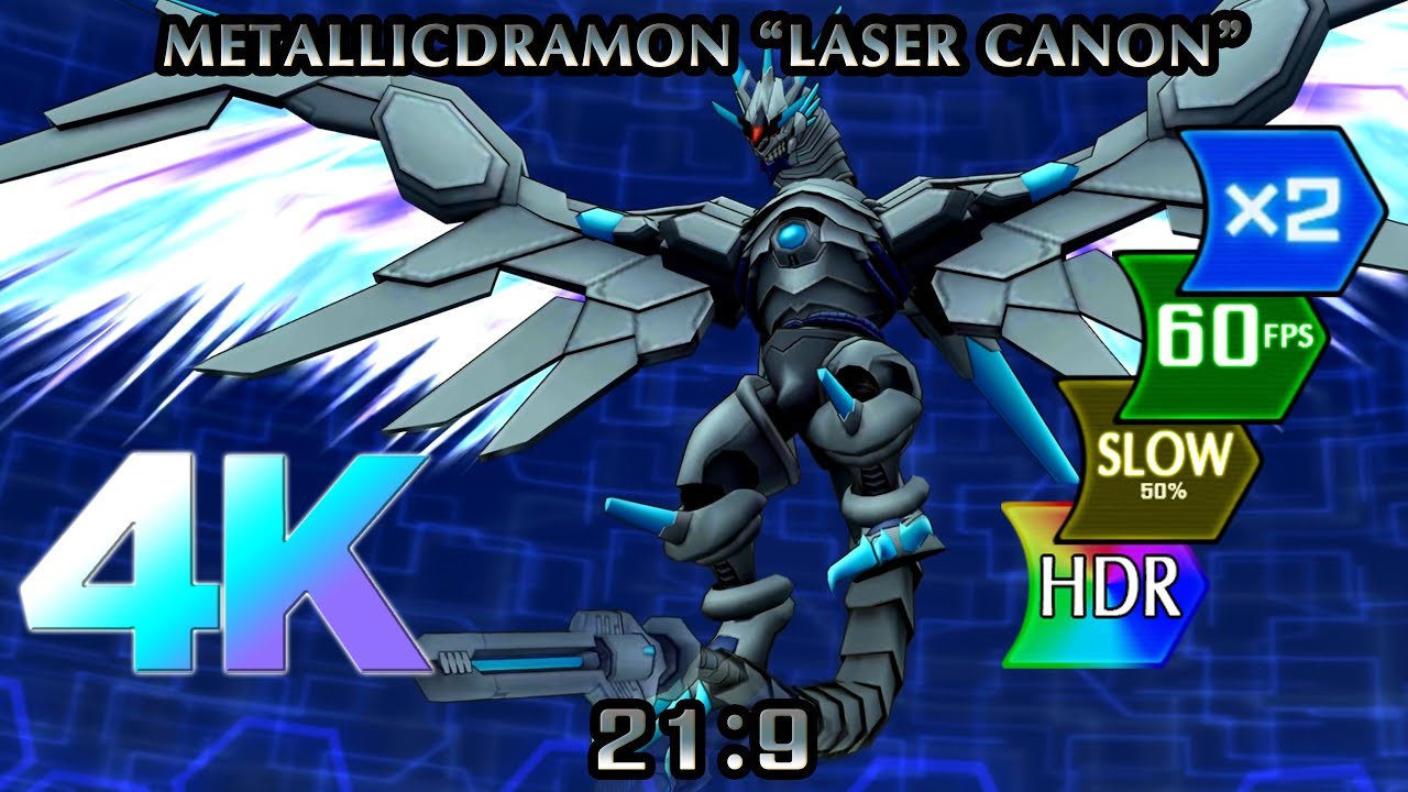 Metallicdramon "Laser Canon"【4K/21:9/60FPS】[DIGIMON LINKS SKILL SHOW]