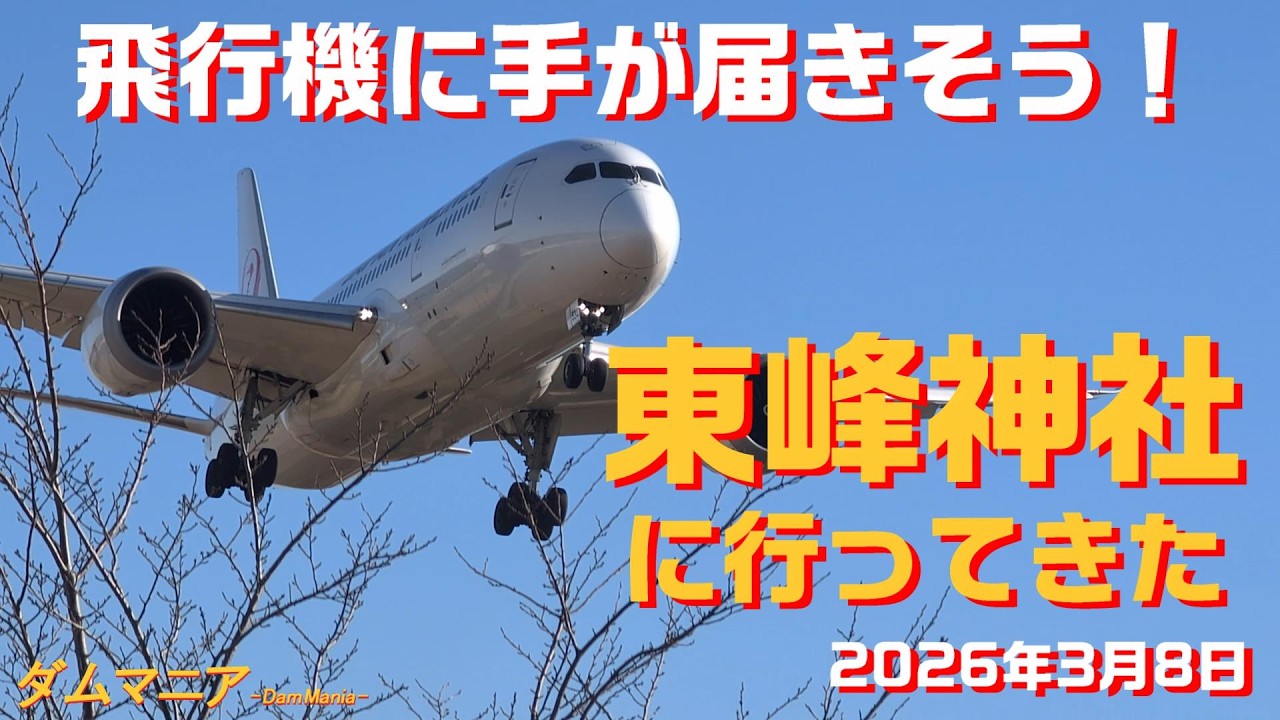 飛行機3機　野獣先輩付き 飛行機に手が届きそう！ 東峰神社に行ってきた（2026年3月8日） - YouTube