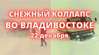 Снегопад во Владивостоке сегодня в Приморье снежный коллапс 22 декабря 2022