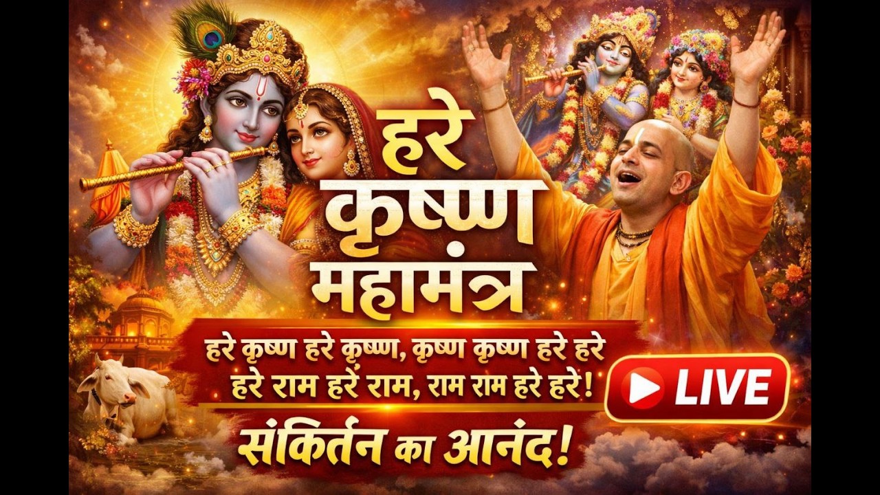 🔴 LIVE : हरे कृष्ण महामंत्र कीर्तन | Hare Krishna Mahamantra Live | संकीर्तन का आनंद | 24x7 भजन