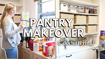 *awkward* pantry makeover & declutter 🥫🍿| organizing a WEIRD corner of our fixer upper house