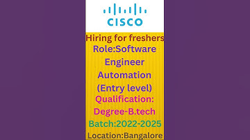 CISCO is hiring for freshers Software Engineer  Automation latest jobs@TeluguJobUpdates-m09
