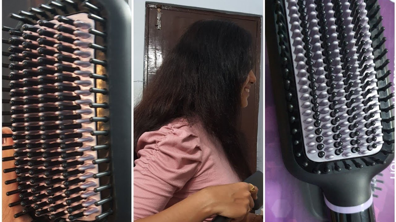 Philips brush hair straightener for curly hair demo & review YouTube