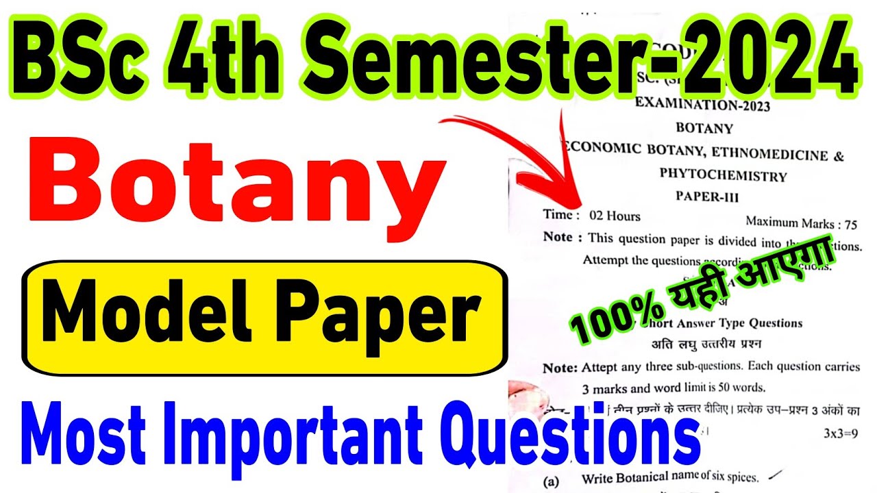 BSc 4th semester botany important questions 2024|bsc 4th semester ...