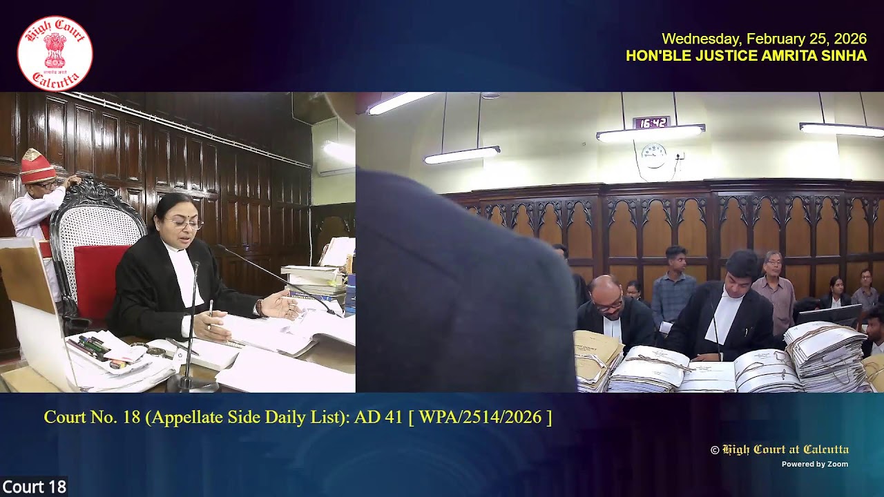 25 February 2026 | Court No. 18 | Live Streaming of the Court proceedings