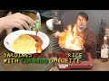Sardines Fire-Fried Rice with Tornado Omelette | Korean Cooks Filipino Food "using his own recipe".