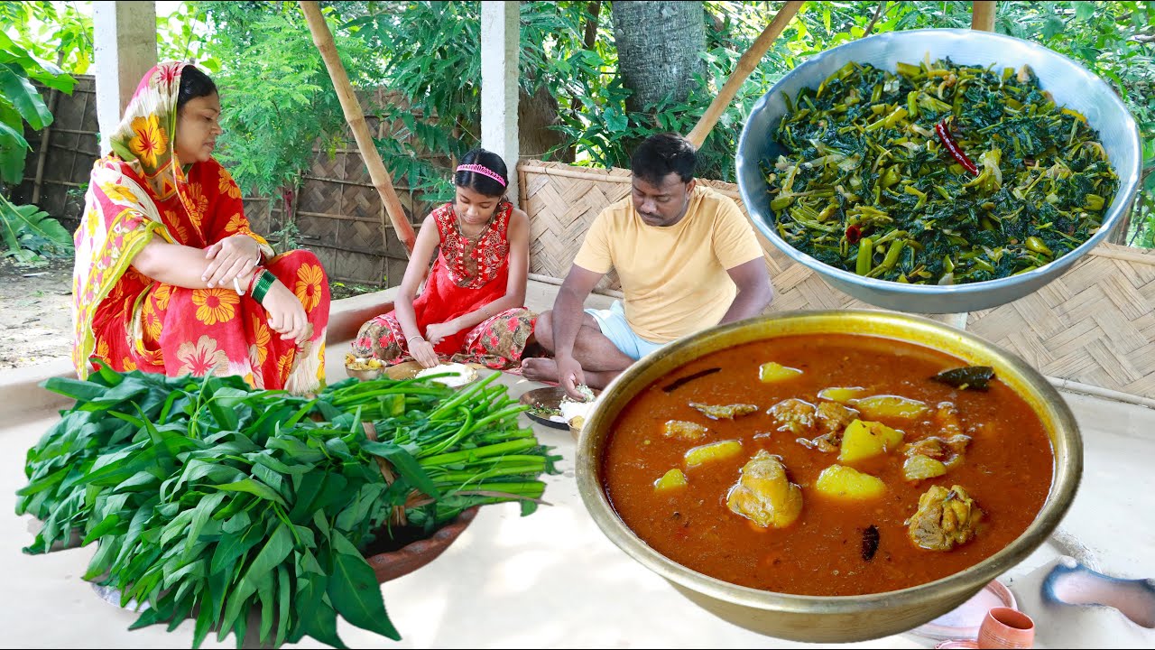 জ্বরের মুখে এরকম পাতলা পাতলা চিকেন & কচি কচি কলমিশাক ভাজা মুখের স্বাদ ফিরিয়ে আনতে সেরা খাবার 